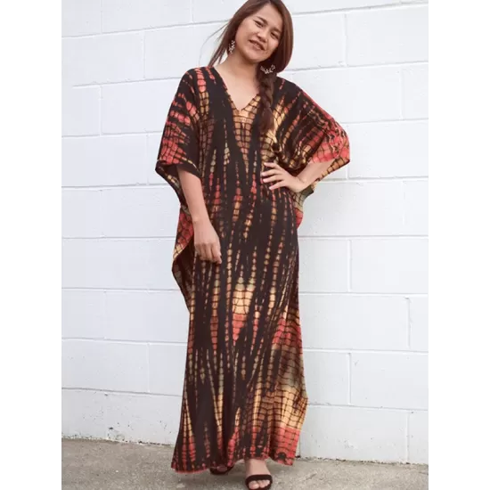 Bohemia Oversized Multicolor Printed Batwing Sleeves Cover-Up Bohemia Oversized Multicolor Printed Batwing Sleeves Cover-Up