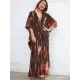 Bohemia Oversized Multicolor Printed Batwing Sleeves Cover-Up Bohemia Oversized Multicolor Printed Batwing Sleeves Cover-Up