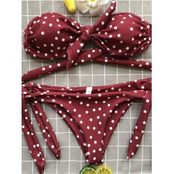 Knot Polka-Dot Bikinis Swimwear