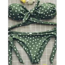 Knot Polka-Dot Bikinis Swimwear