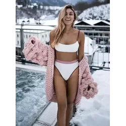 Contrast Color Split-Joint Split Bikini Swimsuit