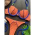 Halterneck Plain Two Pieces Bikini Set