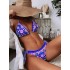 Halterneck Triangle Floral Drawstring Bikini Set