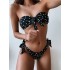 Polka-Dot Off-the-shoulder Bikini Swimsuit