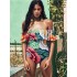 Off-The-Shoulder Floral One-Piece Swimwear