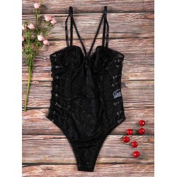 Hollow Bandage One-Piece Teddy Lingerie