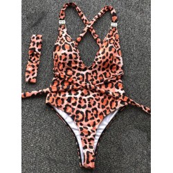 Leopard Backless One-Piece Swimsuit