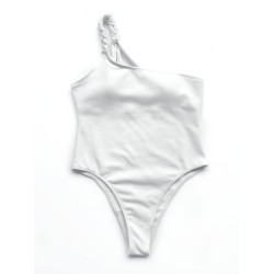 One-Shoulder Simple One-Piece Swimwear