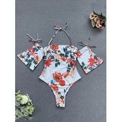 Floral-Print  Off-The-Shoulder One-Piece Swimsuit