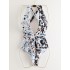 Deep V-Neck Leopard Double Color Split-Joint Bandage One-Piece Swimwear