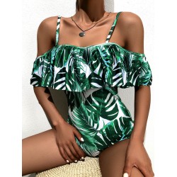 Monstera Ceriman Off-The-Shoulder Padded One-Piece Swimwear