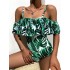 Monstera Ceriman Off-The-Shoulder Padded One-Piece Swimwear