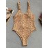 Leopard Print Backless One-Piece Swimsuit