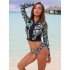 Floral-Print Split-Joint Split Wetsuit