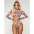 Printed Long Sleeve Tankini Swimsuit