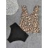 Leopard Falbala Tankini Wetsuit Swimwear