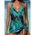 Holiday Style Floral Printed Smocked Tankini Swimsuit