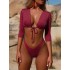 Plain Knot Front Tankini Swimwear