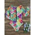 Fashion Floral Print Zipper Sexy  One-Piece Wetsuit Swimwear