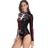Halloween Harley Quinn Skeleton Printed Long-Sleeves Wetsuit