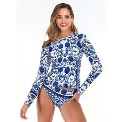 Floral Printed Two Pieces Wetsuit