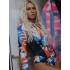 Long Sleeves Zipper Abstract Printed One-Piece Wetsuit