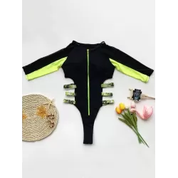 Long Sleeve Split-Joint Bandage One-Piece Wetsuit