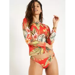 Floral Print Long Sleeve Tight Wetsuit Swimwear