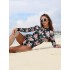 Floral-Print Long Sleeve One-Piece Wetsuit