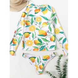 Floral Print Long Sleeve Round-Neck Tight Wetsuit