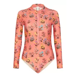 Floral Printed Long Sleeves One Piece Wetsuit