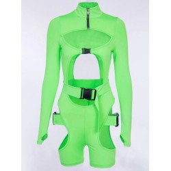 Long Sleeve Zipper Hollow One-Piece Wetsuit