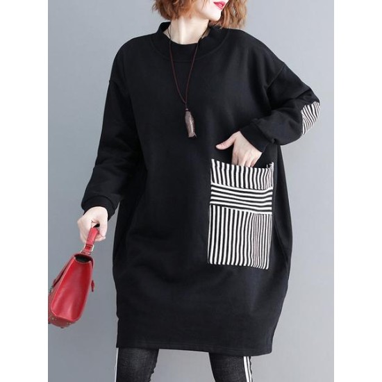 Casual Pocket Long Sweatshirt Short Dress Casual Pocket Long Sweatshirt Short Dress