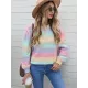 Casual Loose Patchwork Round-Neck Sweater Top Casual Loose Patchwork Round-Neck Sweater Top