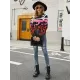 Casual Loose Zebra-Stripe Patchwork Sweater Top Casual Loose Zebra-Stripe Patchwork Sweater Top