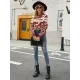 Casual Loose Zebra-Stripe Patchwork Sweater Top Casual Loose Zebra-Stripe Patchwork Sweater Top