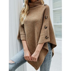 Casual 7 Colors High-Neck Sweater Cape