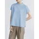 Casual Short Sleeves Loose Solid Color Stand Collar T-Shirts Tops Casual Short Sleeves Loose Solid Color Stand Collar T-Shirts Tops