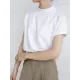 Casual Short Sleeves Loose Solid Color Stand Collar T-Shirts Tops Casual Short Sleeves Loose Solid Color Stand Collar T-Shirts Tops