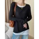 Asymmetric Split-Joint False Two Long Sleeves Round-Neck T-Shirts Tops Asymmetric Split-Joint False Two Long Sleeves Round-Neck T-Shirts Tops