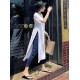 Casual Simple Split-Side Designed Long T-Shirt Casual Simple Split-Side Designed Long T-Shirt