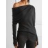 Urban Asymmetric One-Shoulder Long Sleeves T-Shirt Top