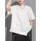 Asymmetric Solid Color Split-Joint Loose Short Sleeves Round-Neck T-Shirts Tops Asymmetric Solid Color Split-Joint Loose Short Sleeves Round-Neck T-Shirts Tops
