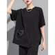 Asymmetric Solid Color Split-Joint Loose Short Sleeves Round-Neck T-Shirts Tops Asymmetric Solid Color Split-Joint Loose Short Sleeves Round-Neck T-Shirts Tops