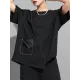 Asymmetric Solid Color Split-Joint Loose Short Sleeves Round-Neck T-Shirts Tops Asymmetric Solid Color Split-Joint Loose Short Sleeves Round-Neck T-Shirts Tops