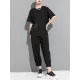 Asymmetric Solid Color Split-Joint Loose Short Sleeves Round-Neck T-Shirts Tops Asymmetric Solid Color Split-Joint Loose Short Sleeves Round-Neck T-Shirts Tops