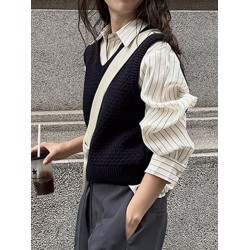 Solid Color Loose Sleeveless V-Neck Vest Top