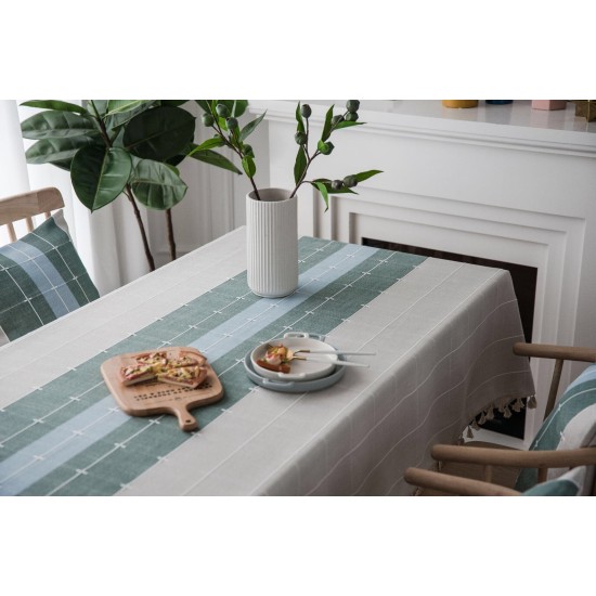 Plaid cotton Linen Tablecloth With Tassel Waterproof Plaid cotton Linen Tablecloth With Tassel Waterproof